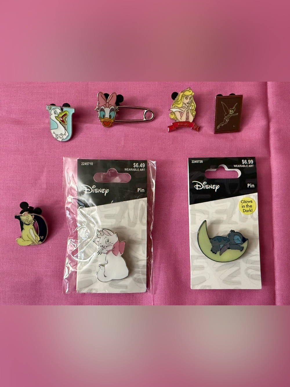 White Bow Cork Wall Organizer - w/ Disney Pins